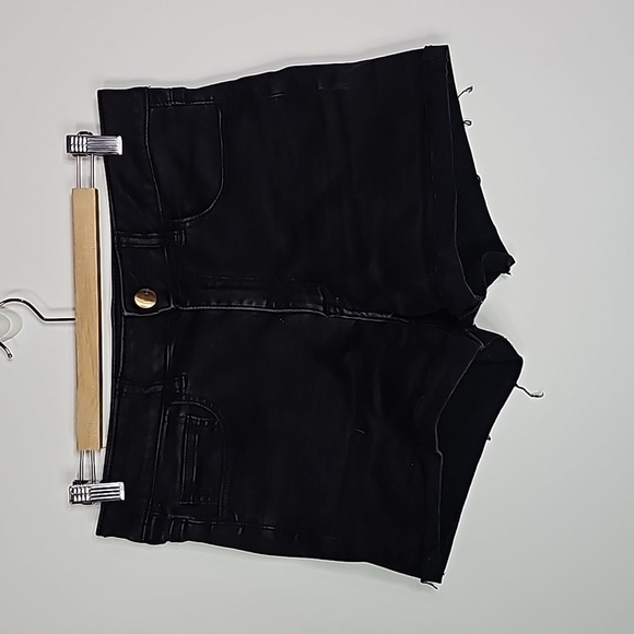 AMERICAN Eagle black super super stretch size 12 high rise jean shorts - Picture 1 of 8